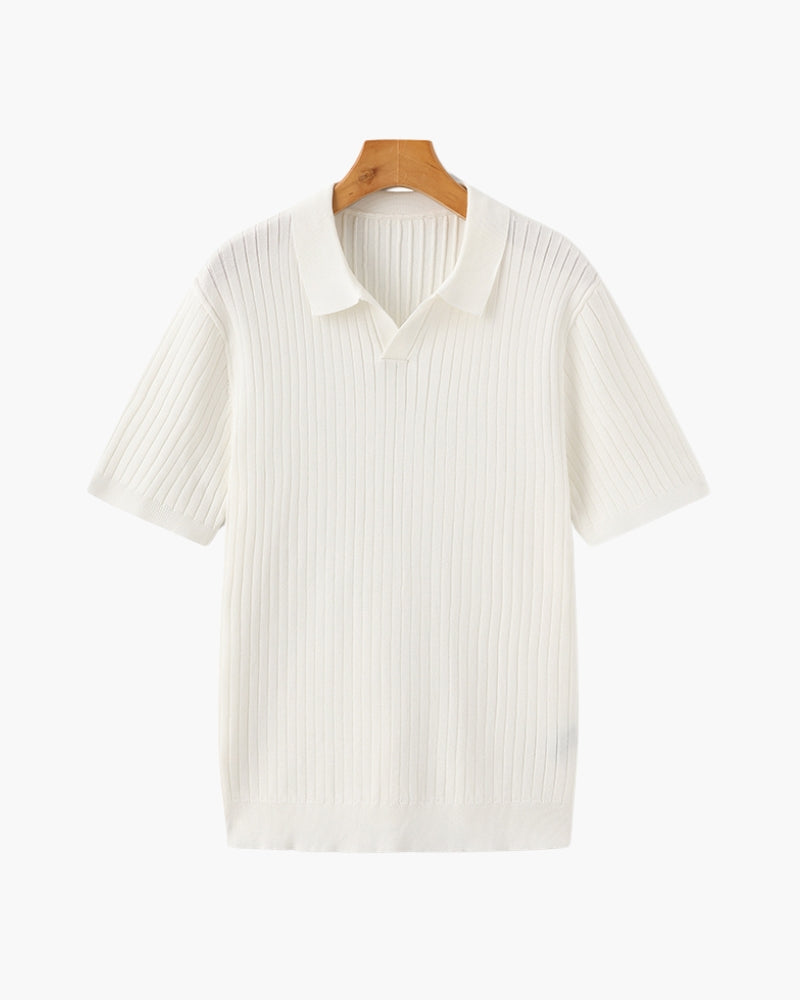 Christian | Heren Korte Mouw Fijn Ribtricot Polo-Shirt