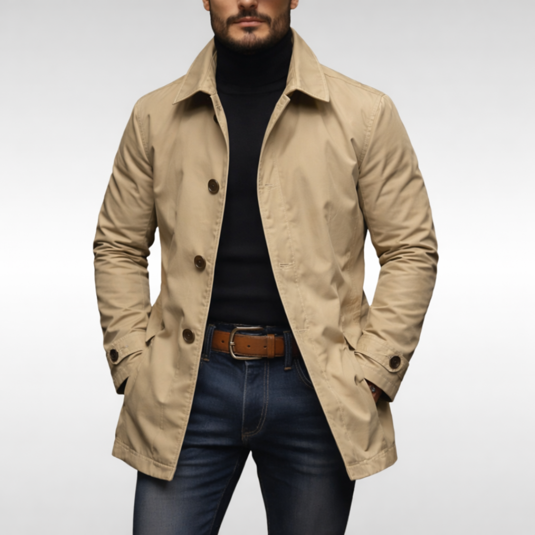 Comfortabele elegante heren trenchcoat