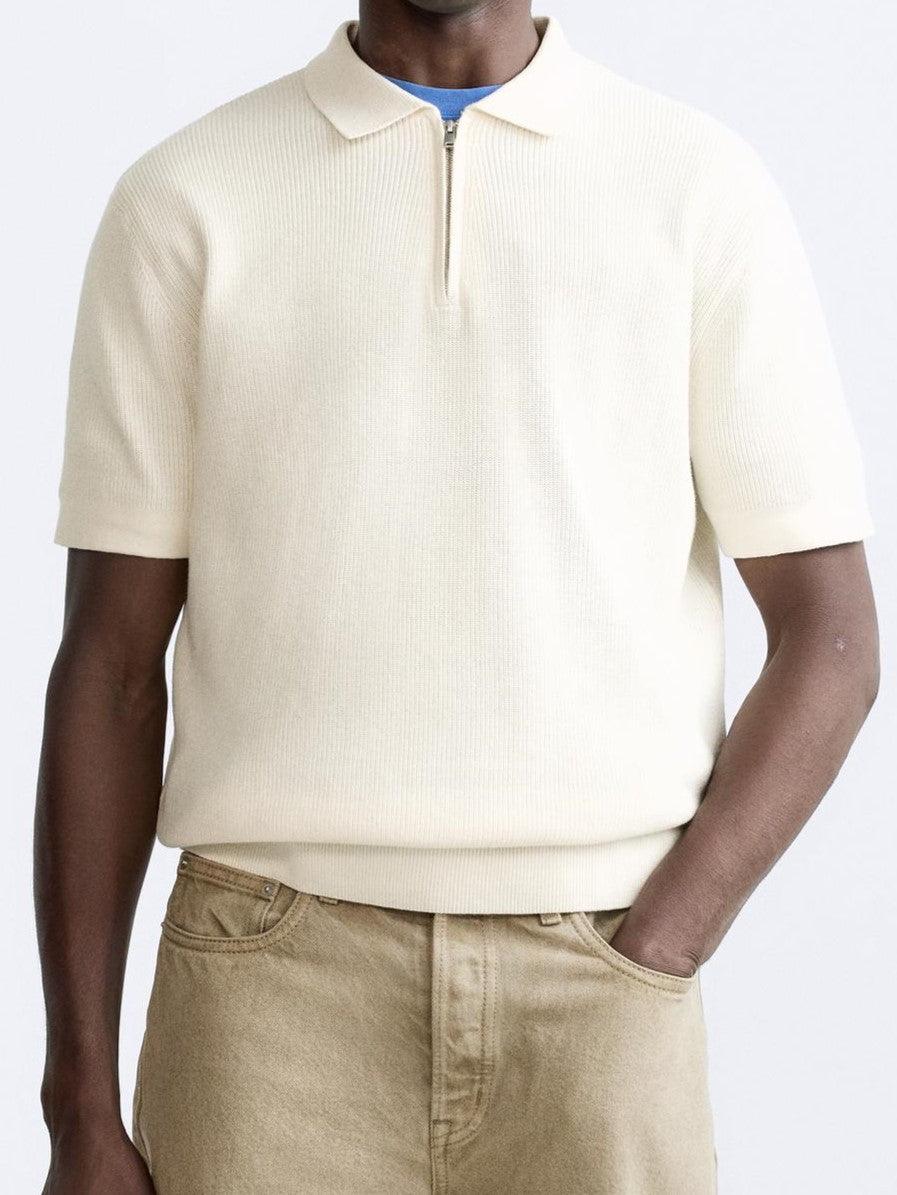 Elegante gebreide polo met rits