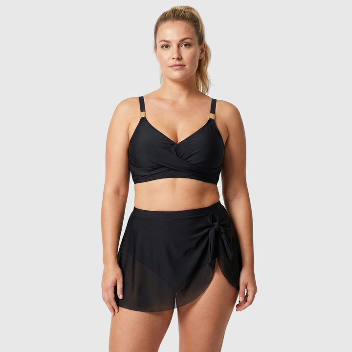 Hanne | High Waist Bikini met Mesh Rokje