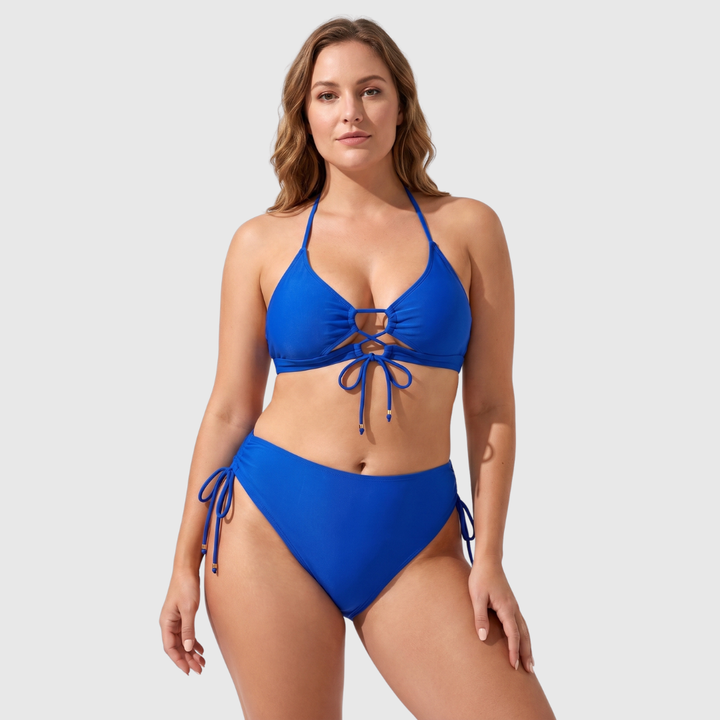 Nadia | Halter Bikini met Vetersluiting