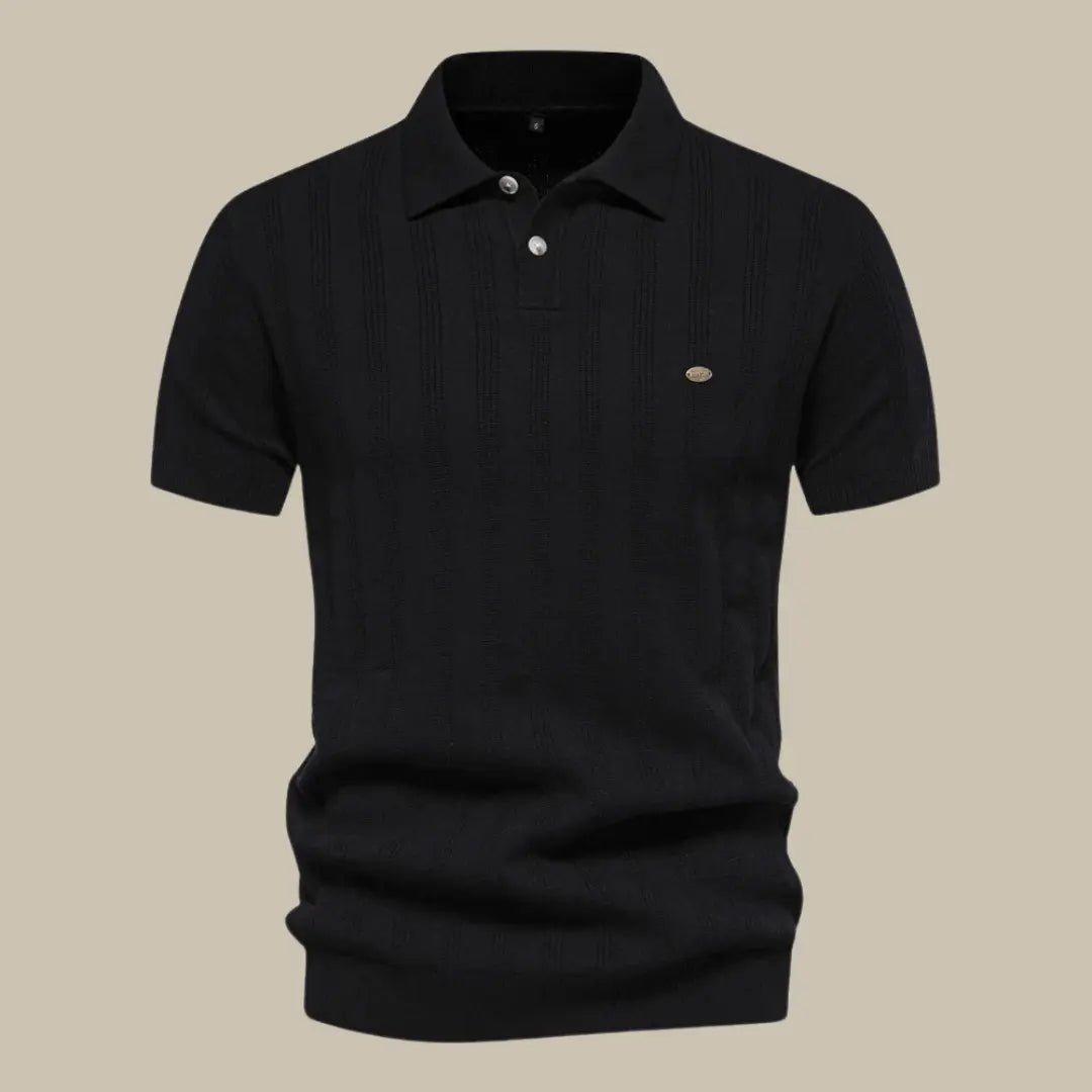 Heren Polo Fijn Gebreid Korte Mouw Elegant