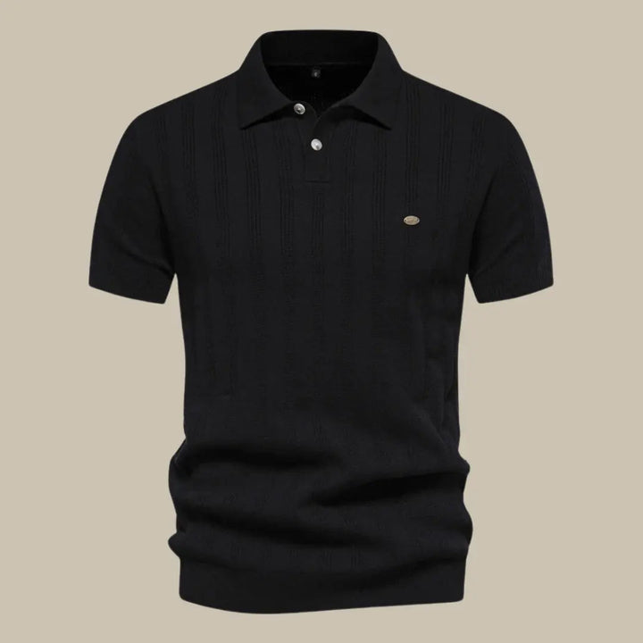 Heren Polo Fijn Gebreid Korte Mouw Elegant