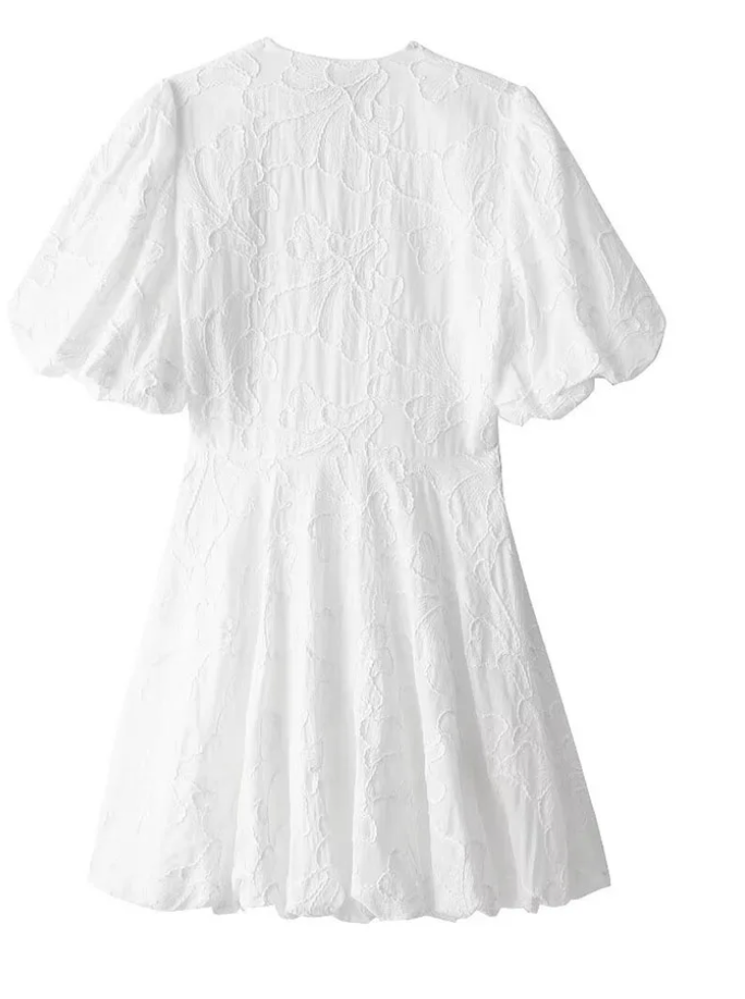Fay Geborduurde Ruffle Jurk