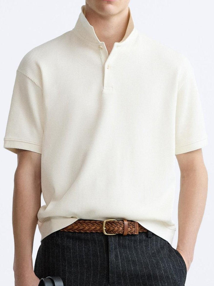 Korte Mouwen Polo in Crèmewit – Minimalistisch en Comfortabel
