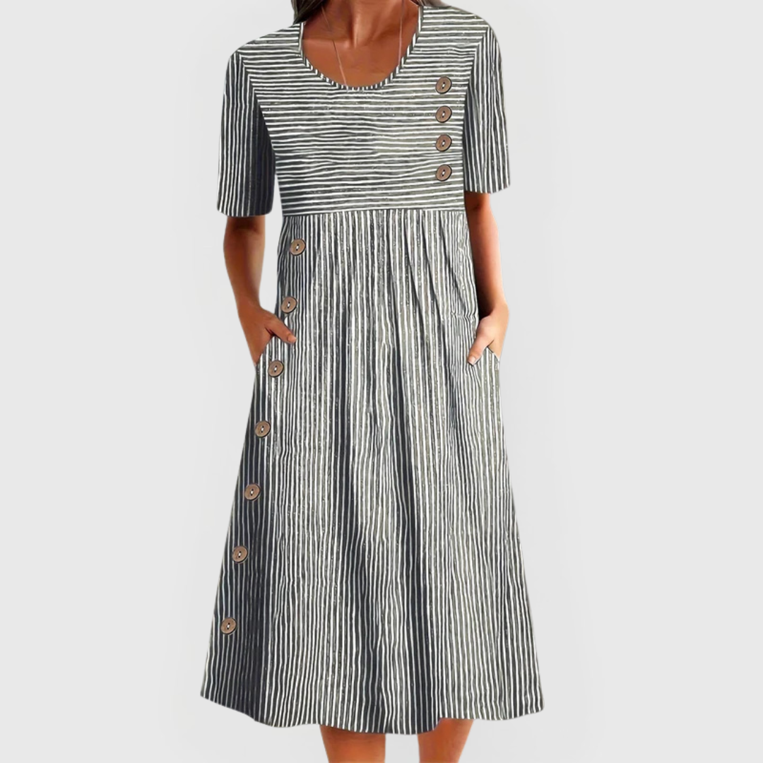 Wanda | Gestreepte Midi Jurk