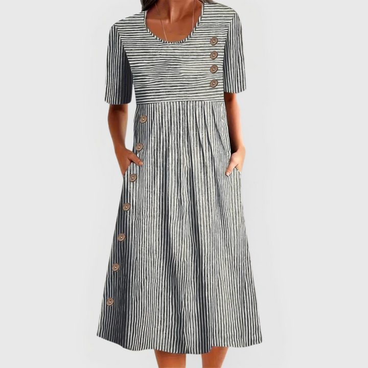 Wanda | Gestreepte Midi Jurk