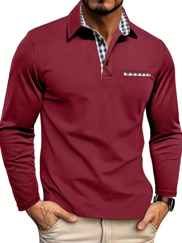 Heren Polo Lange Mouw Casual Stretch Comfort
