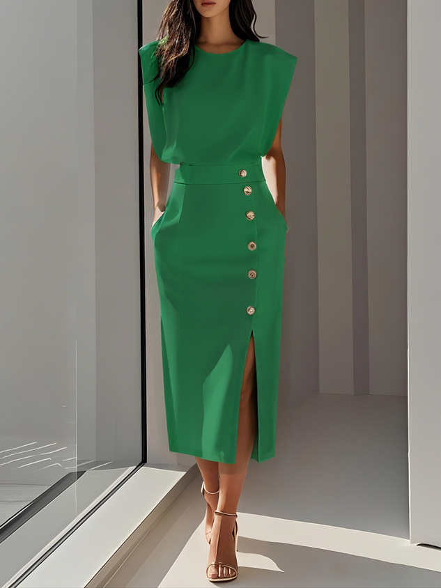 Aspen | Moeiteloze Charme Midi Jurk