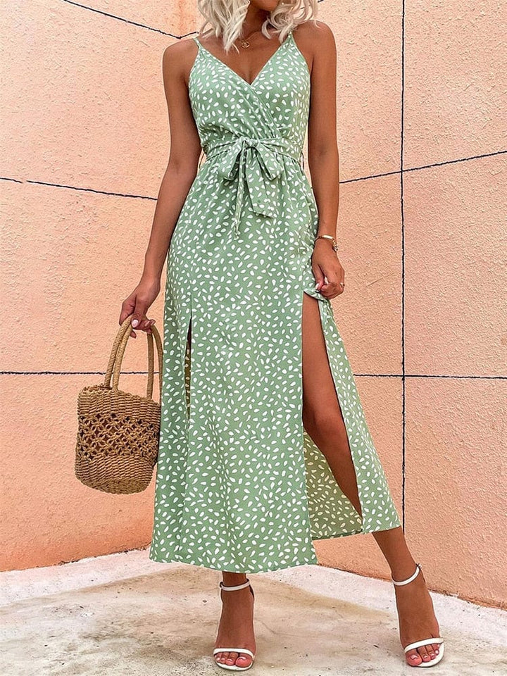 Alexia™ - Boho Jurk Met V-hals En Stippen