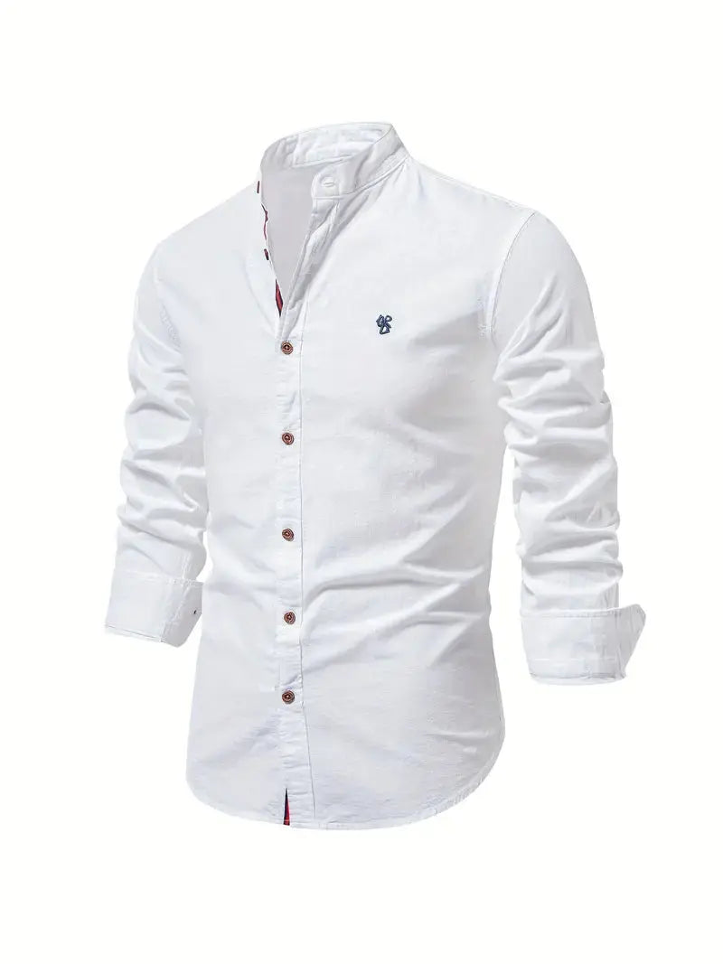 Heren Overhemd Slim Fit Knopen Elegant Casual