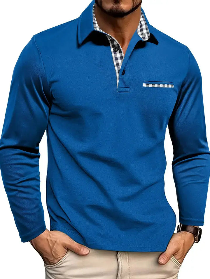 Heren Polo Lange Mouw Knopen Casual Stijl