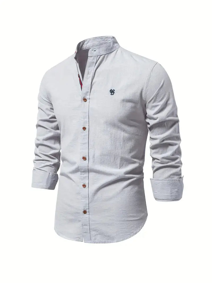 Heren Overhemd Slim Fit Knopen Elegant Casual