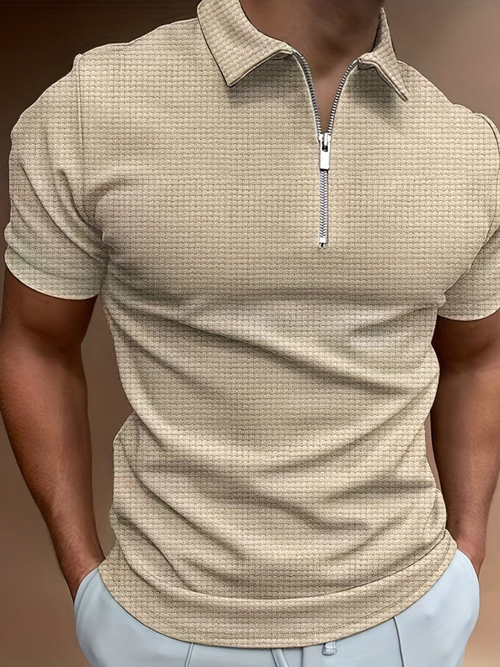 Heren Polo Rits Korte Mouw Modern Comfort