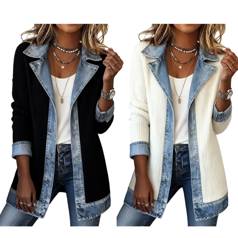 Lotte | Denim Gebreid Damesvest