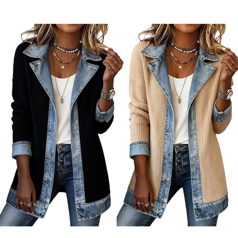 Lotte | Denim Gebreid Damesvest