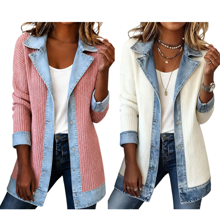 Lotte | Denim Gebreid Damesvest