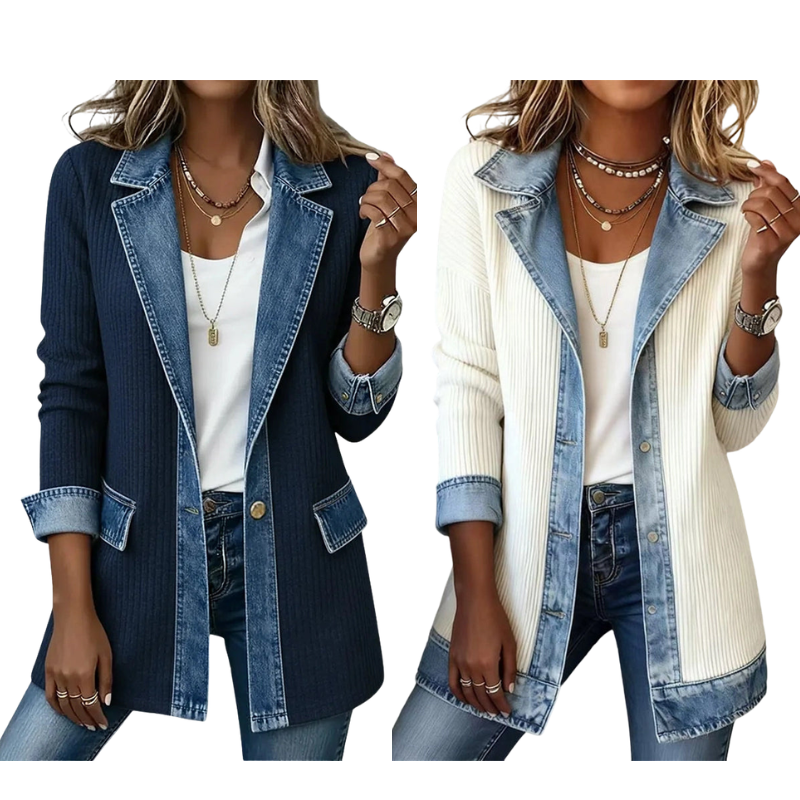 Lotte | Denim Gebreid Damesvest