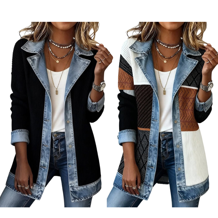 Lotte | Denim Gebreid Damesvest