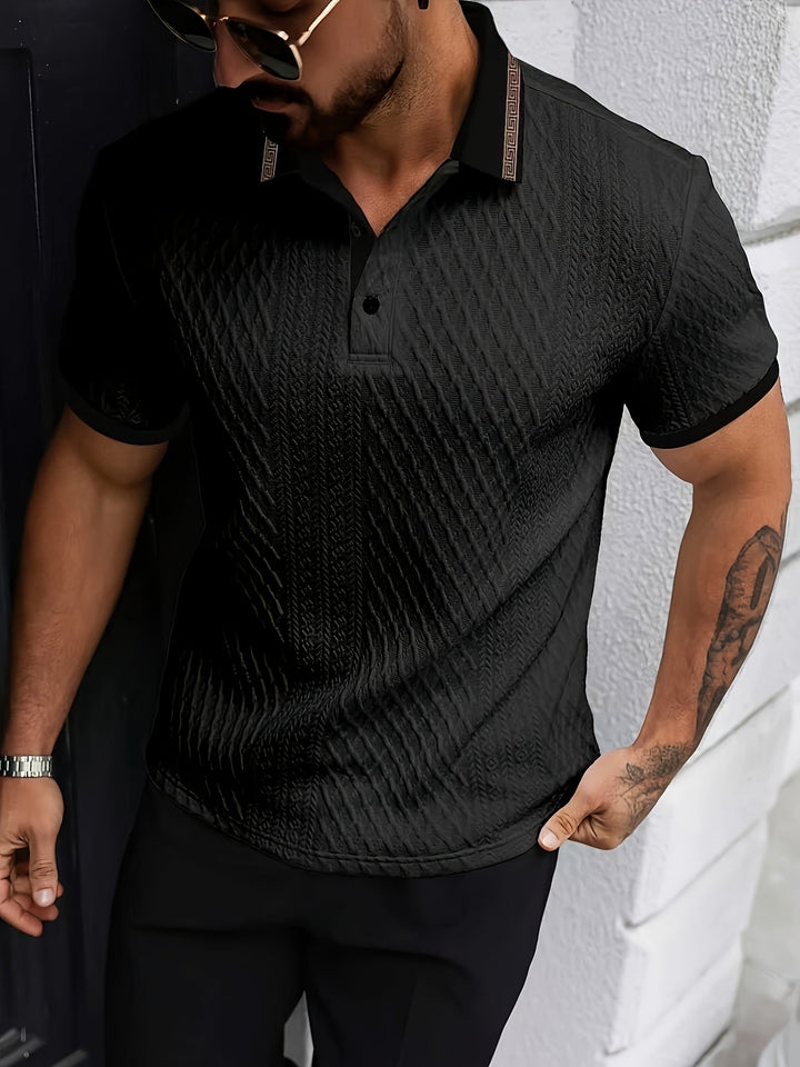 Heren Polo Structuur Korte Mouw Elegant Fit