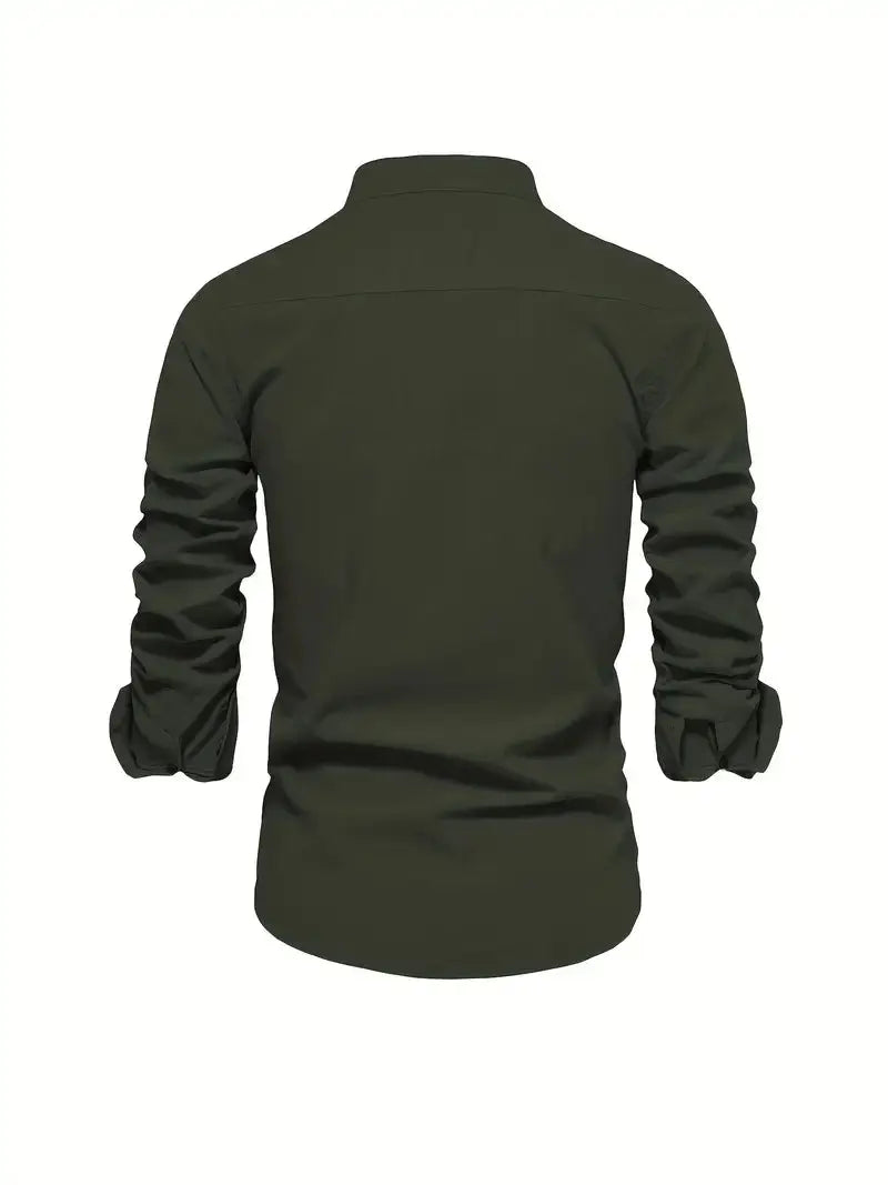 Heren Overhemd Slim Fit Knopen Elegant Casual