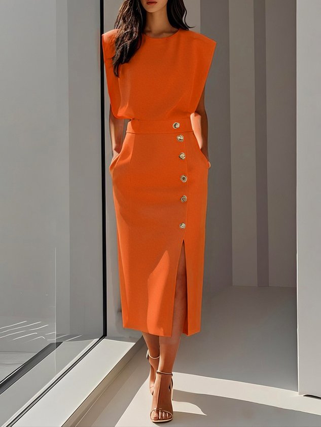 Aspen | Moeiteloze Charme Midi Jurk