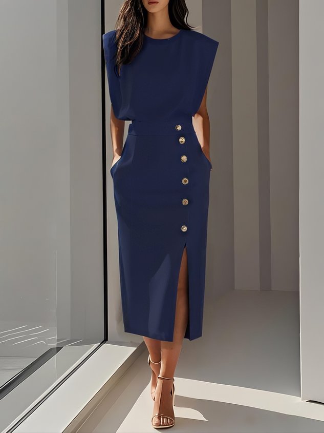 Aspen | Moeiteloze Charme Midi Jurk