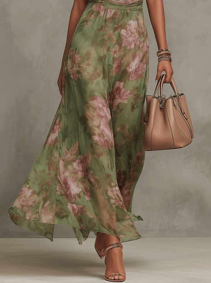 Evelien | Elegante maxi-jurk met bloemenprint