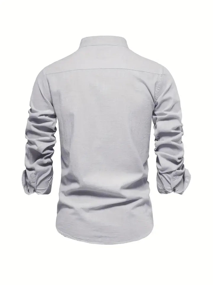 Heren Overhemd Slim Fit Knopen Elegant Casual
