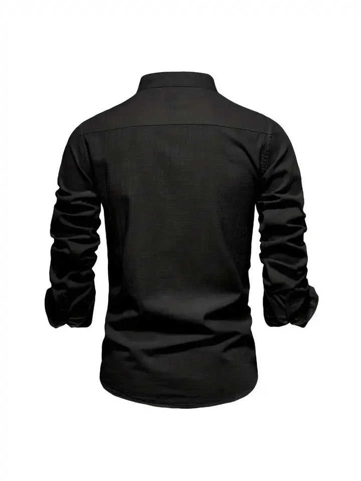 Heren Overhemd Slim Fit Knopen Elegant Casual