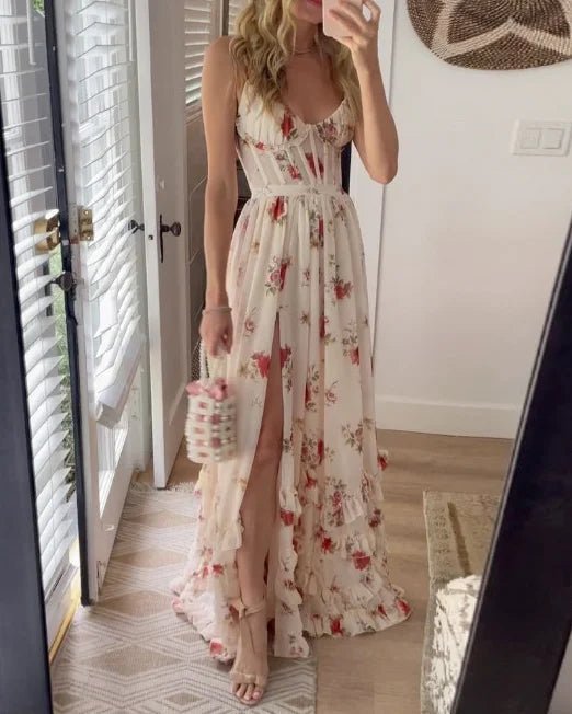 Floréa™ | Midi Jurk met Bloemenprint