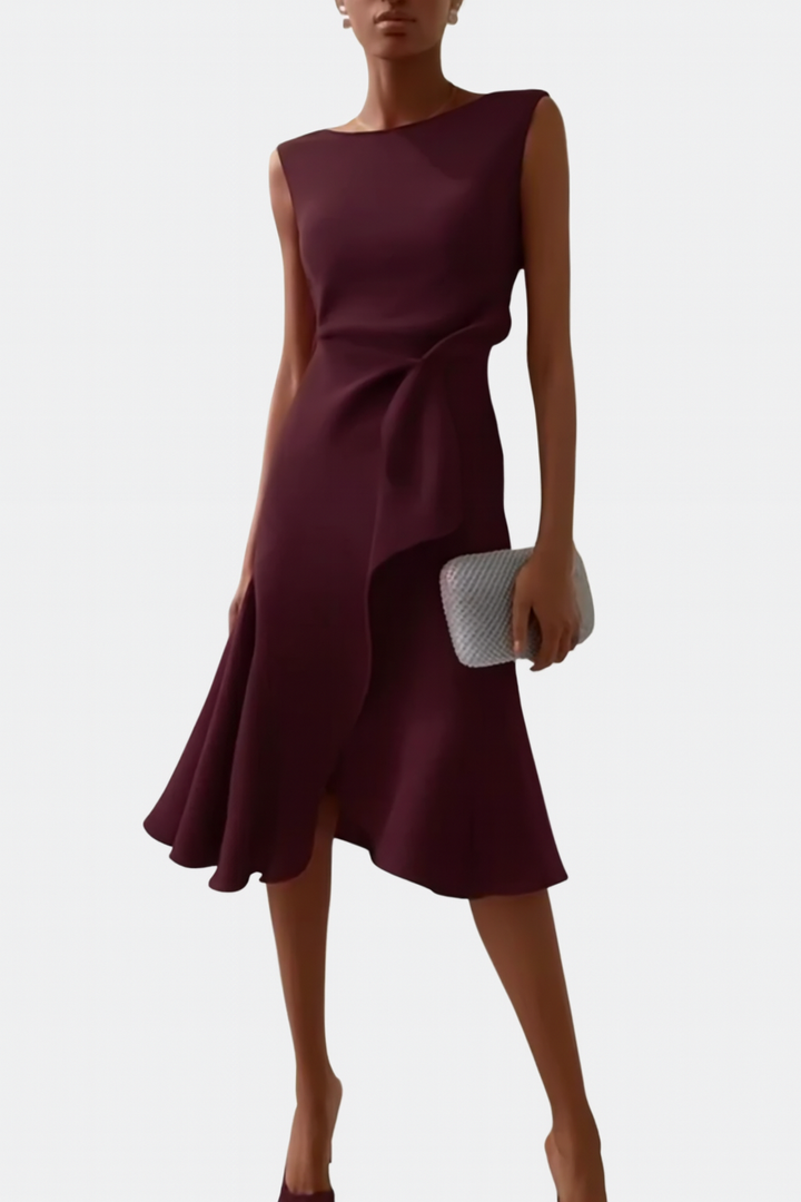 Sheila | Elegante Asymmetrische Midi Jurk