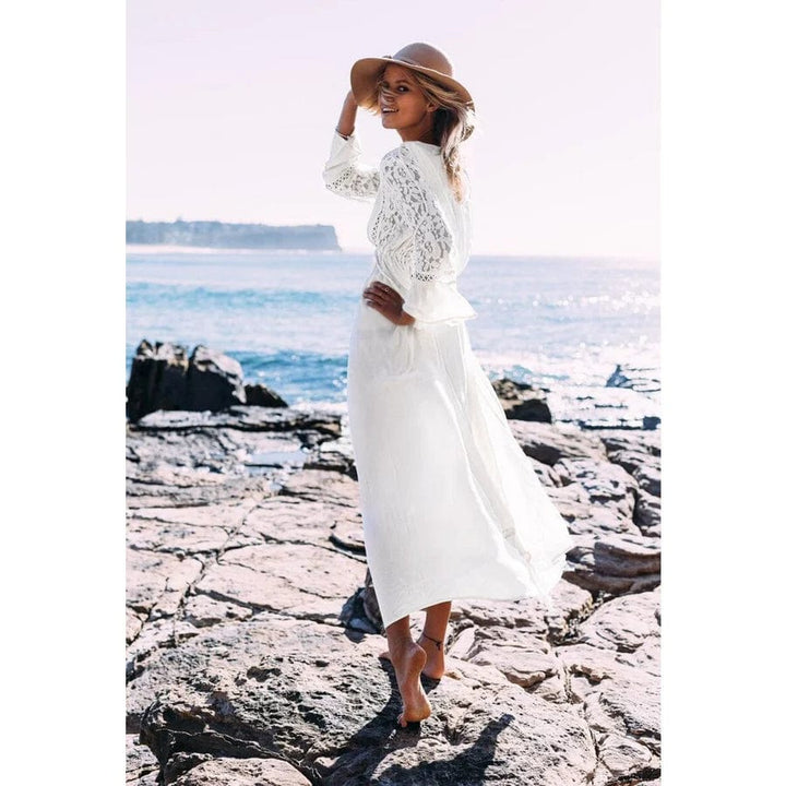 Jasmijn™ - Maxi Witte Ibiza Strandjurk