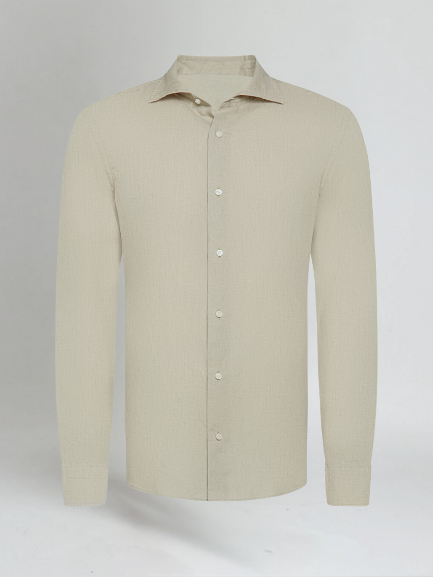 Linnen Overhemd met Lange Mouwen en Slim Fit
