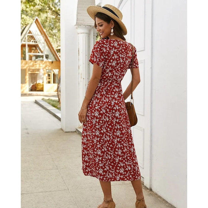 Lola™ Gebloemde Ibiza Midi Jurk