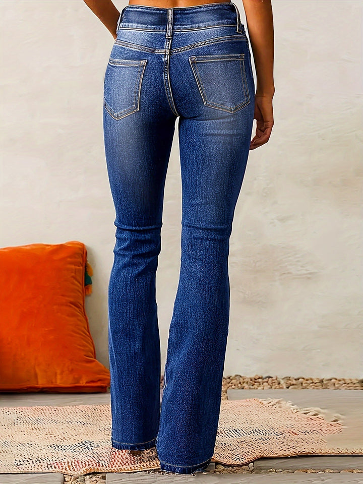 Trendy flared jeans met hoge taille