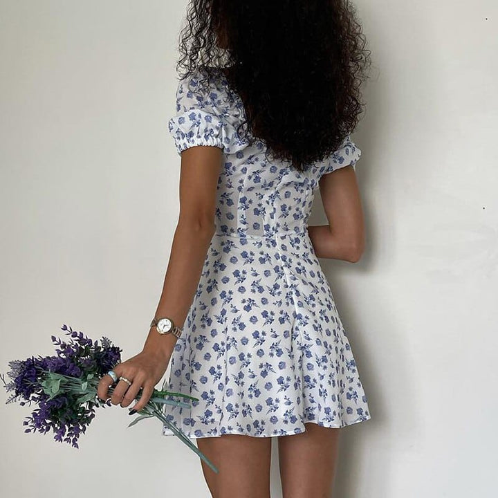 Novi™ Kort Wit Zomer Jurkje Met Boho Bloemenprint