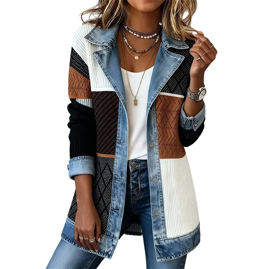 Lotte | Denim Gebreid Damesvest