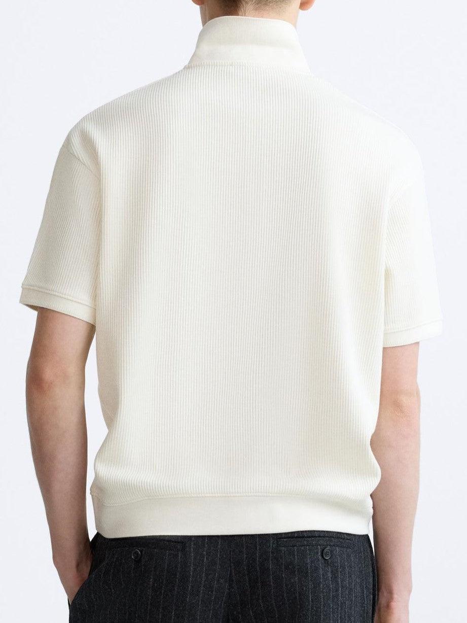 Korte Mouwen Polo in Crèmewit – Minimalistisch en Comfortabel