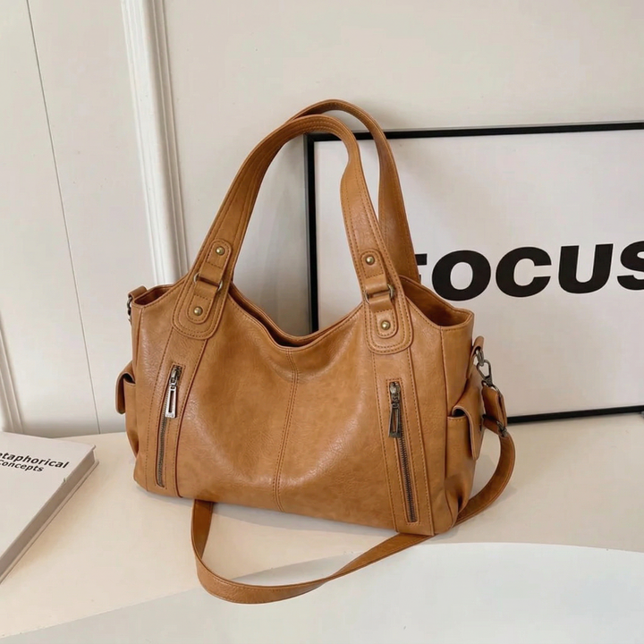 Uma | Leren tas met ritsen
