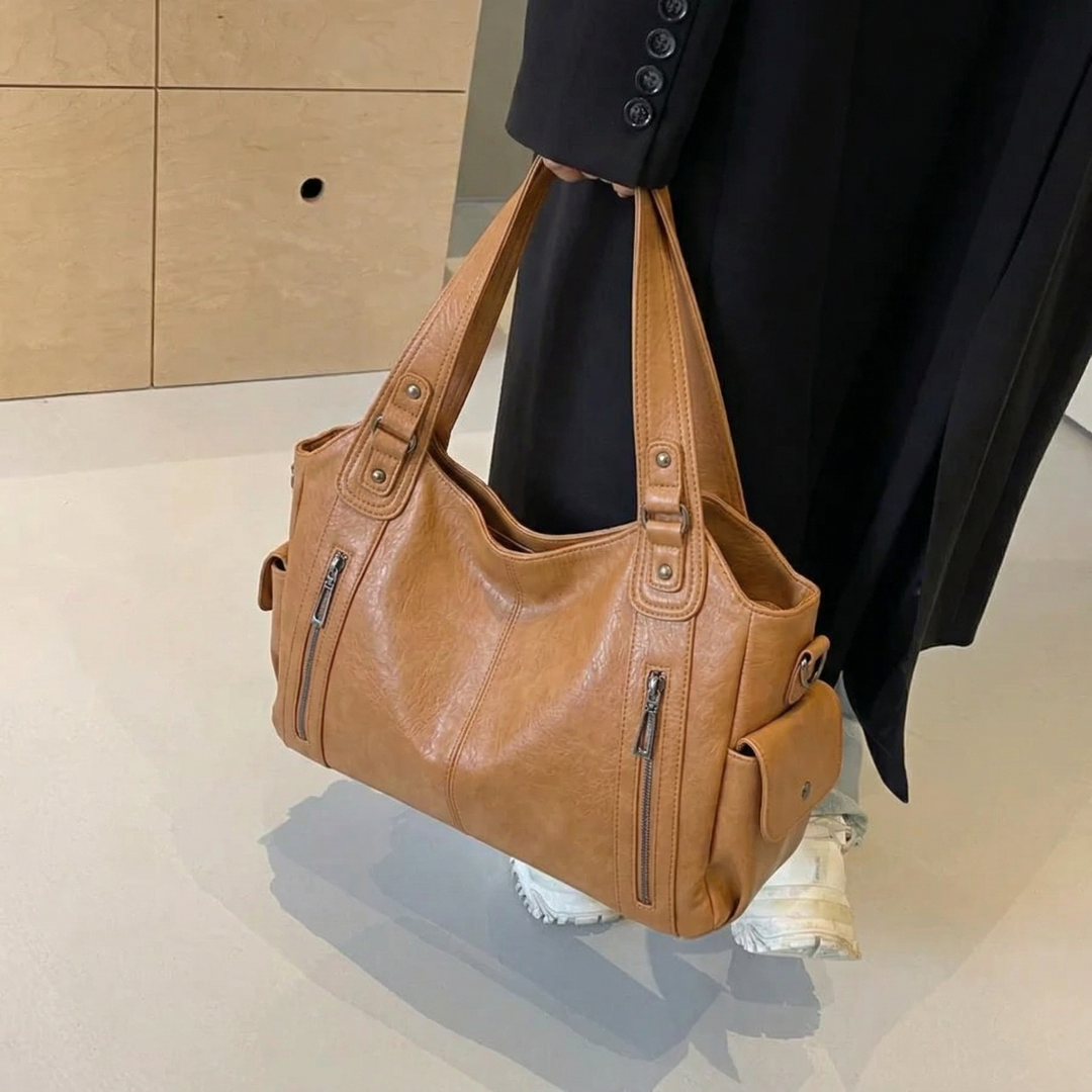 Uma | Leren tas met ritsen
