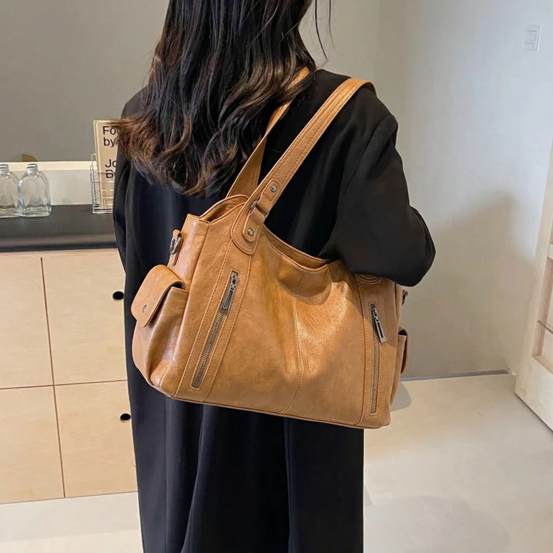 Uma | Leren tas met ritsen