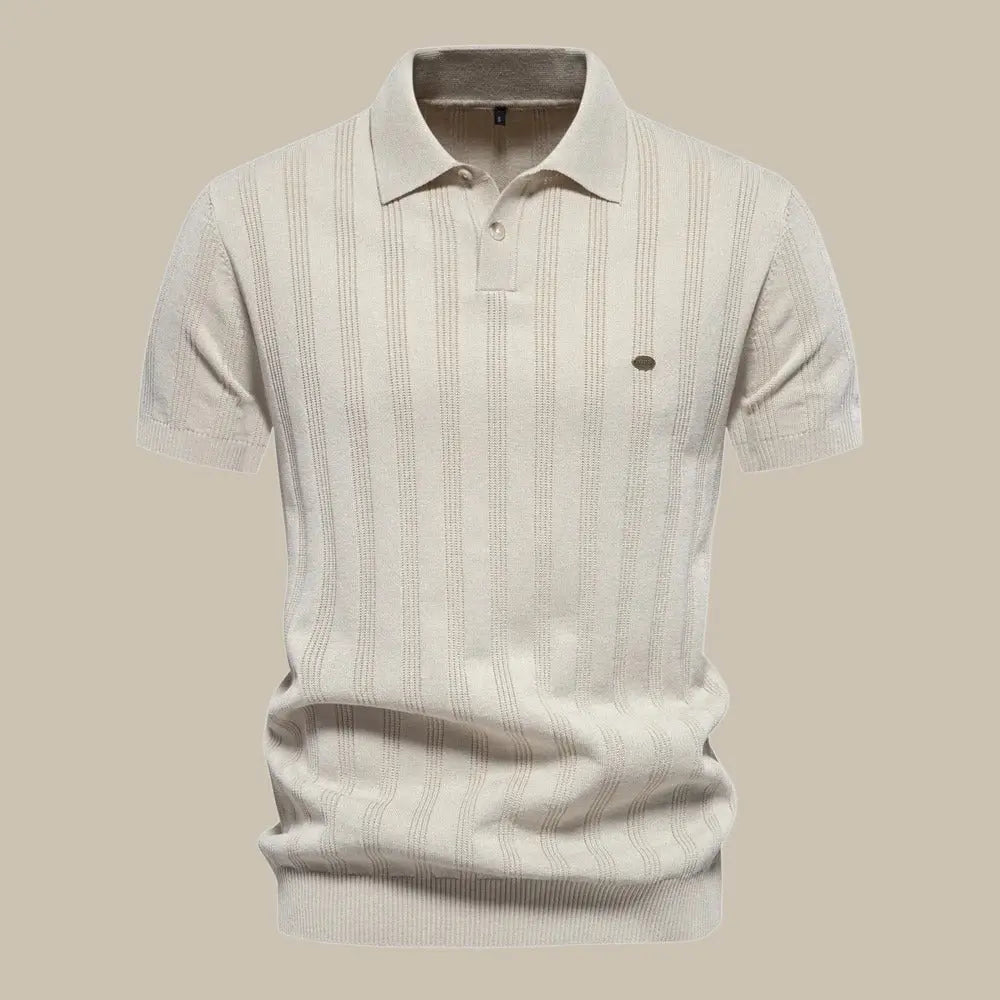 Heren Polo Fijn Gebreid Korte Mouw Elegant