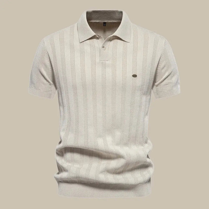 Heren Polo Fijn Gebreid Korte Mouw Elegant