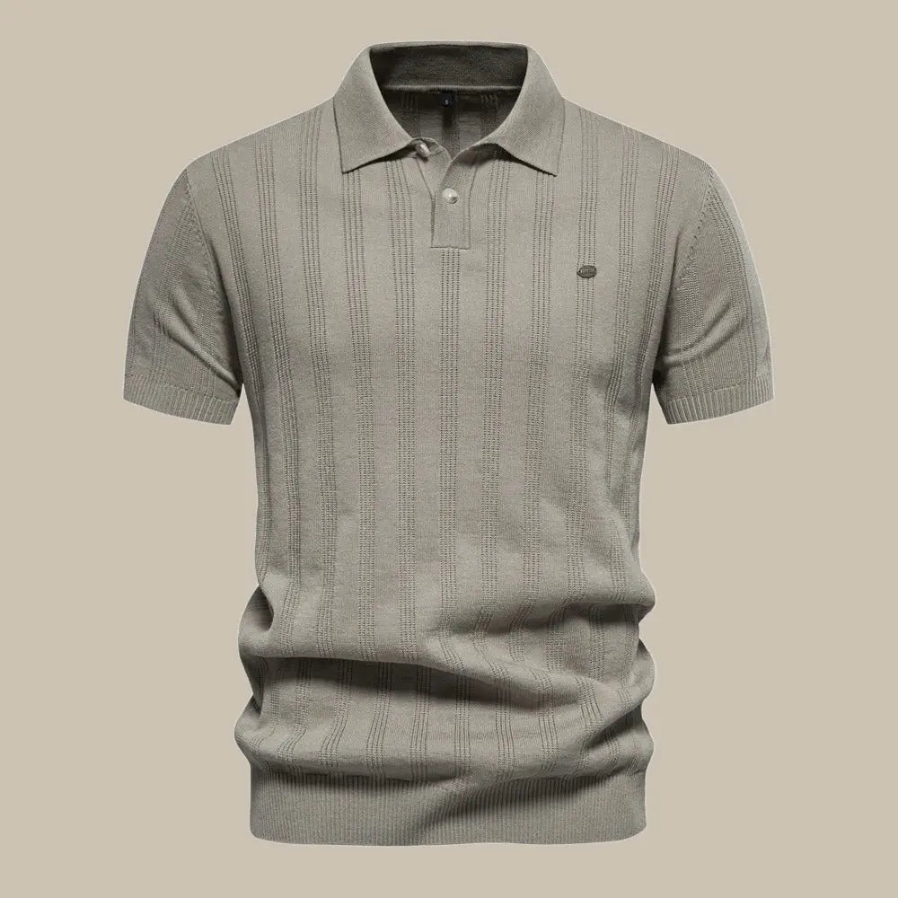 Heren Polo Fijn Gebreid Korte Mouw Elegant
