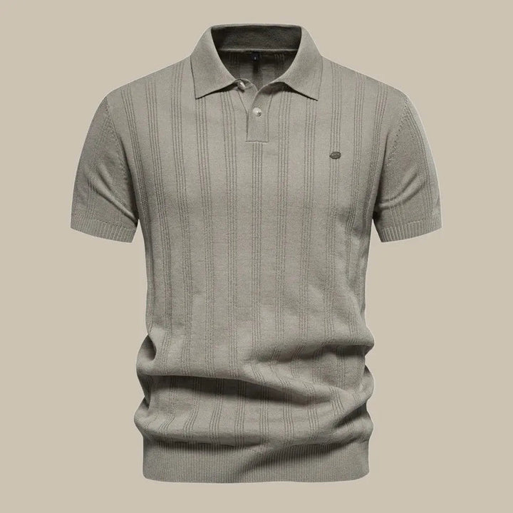 Heren Polo Fijn Gebreid Korte Mouw Elegant