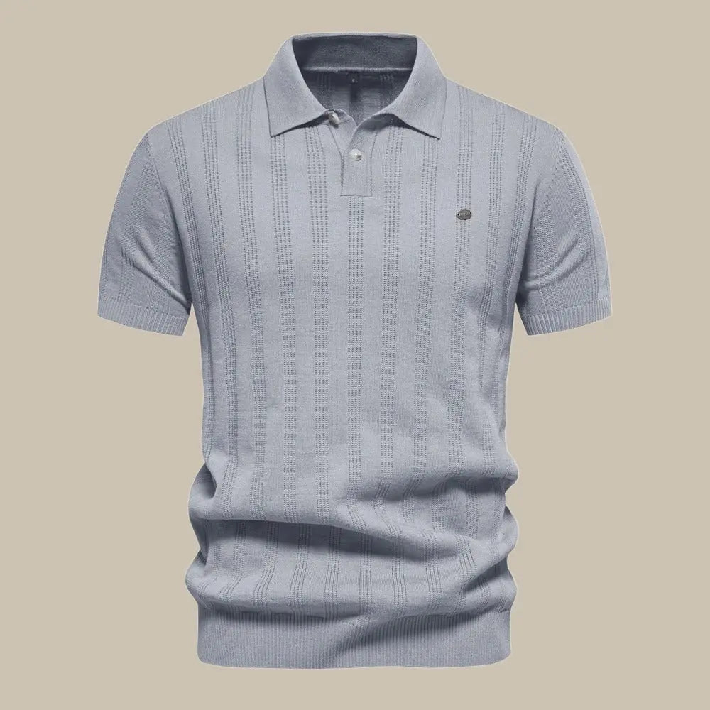 Heren Polo Fijn Gebreid Korte Mouw Elegant