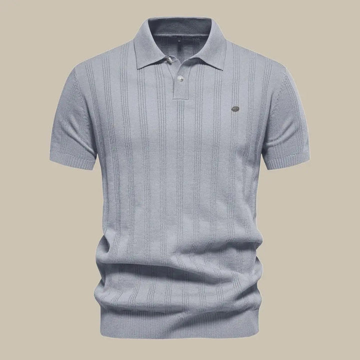 Heren Polo Fijn Gebreid Korte Mouw Elegant